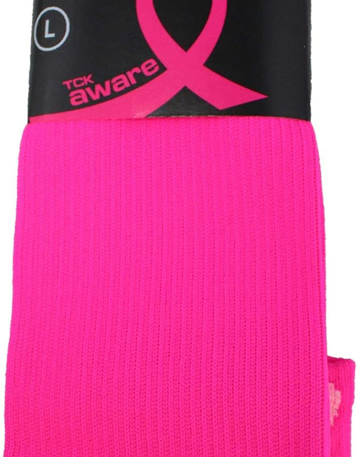 Load image into Gallery viewer, Pink Ribbon Breast Cancer Awareness Socks for Softball Baseball Football for Boys Girls Youth and Adult over the Calf

