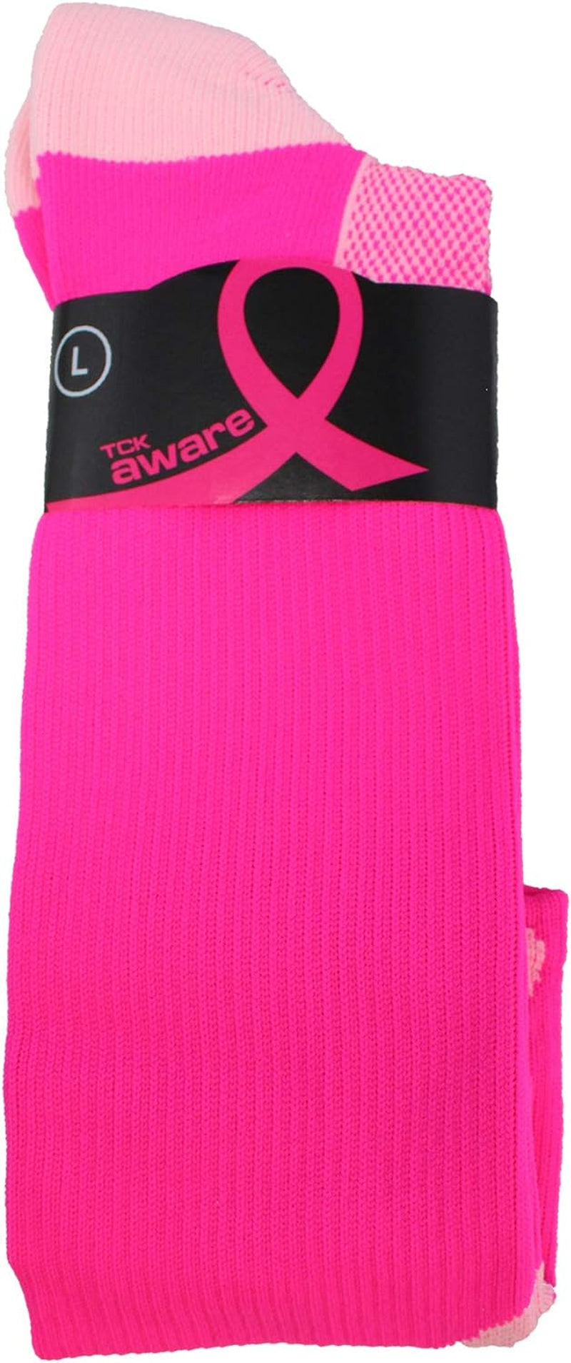 Pink Ribbon Breast Cancer Awareness Socks for Softball Baseball Football for Boys Girls Youth and Adult over the Calf