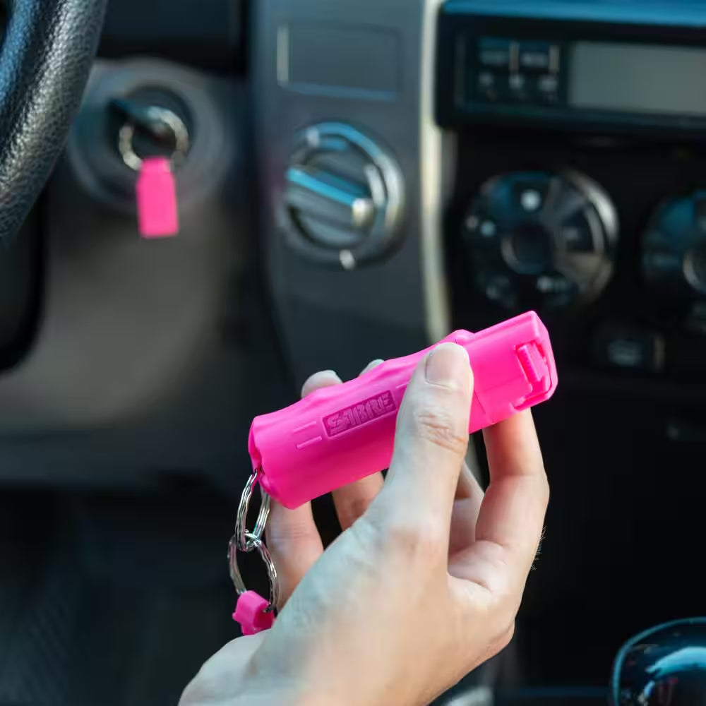Pink Key Case Pepper Spray with Quick Release