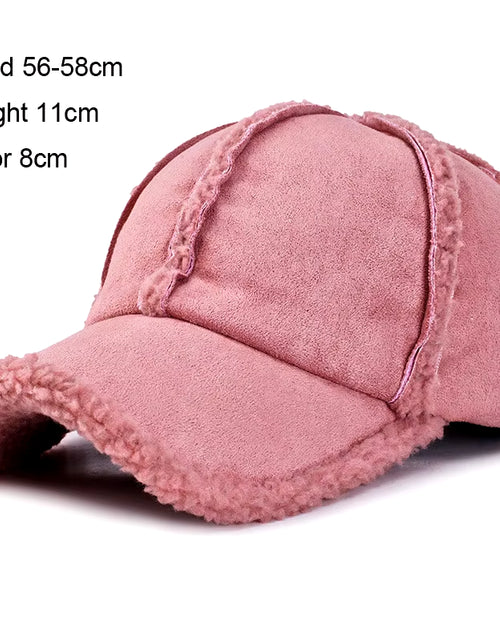 Load image into Gallery viewer, Faux Suede Fleece Winter Dad Hat Women Mens Cap Brown Grey Pink Six Panel Baseball Cap Adjustable
