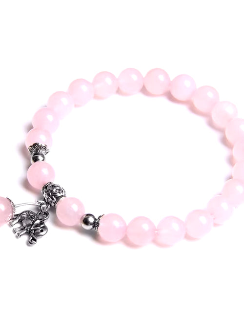 Load image into Gallery viewer, Women Girl Rose Pink Crystal Beads Bracelet for Ladies Natural Pink Rhodochrosite Rhodonite Stone Beads Bracelet Jewelry Gifts

