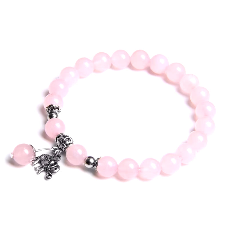 Women Girl Rose Pink Crystal Beads Bracelet for Ladies Natural Pink Rhodochrosite Rhodonite Stone Beads Bracelet Jewelry Gifts