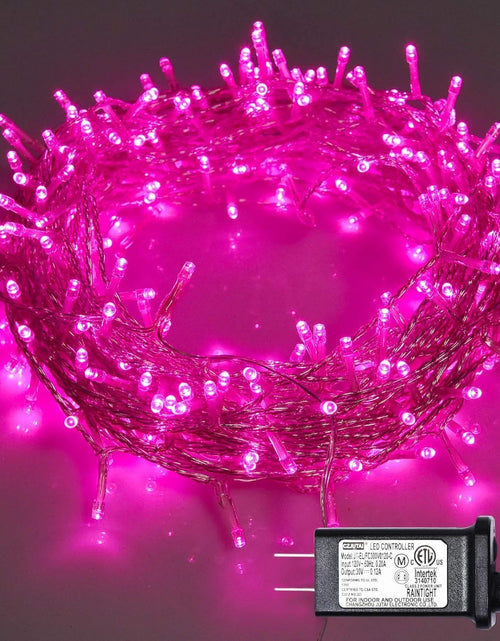 Load image into Gallery viewer, 100 Led Pink String Lights Outdoor Waterproof Valentines Day Decorations, 33 Ft Pink Led String Lights for Bedroom, 8 Modes Plug in Fairy Lights for Outside, Pink Room Decor
