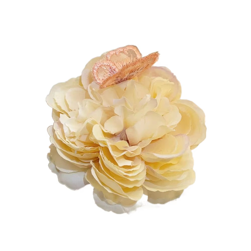 DIY Headdress Hair Accessories for Bridal Wedding Flocking Cloth Red Rose Flower Hairpin Hair Clip Wedding Party Accessories