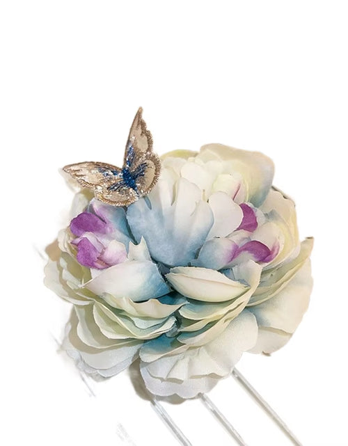 Load image into Gallery viewer, DIY Headdress Hair Accessories for Bridal Wedding Flocking Cloth Red Rose Flower Hairpin Hair Clip Wedding Party Accessories
