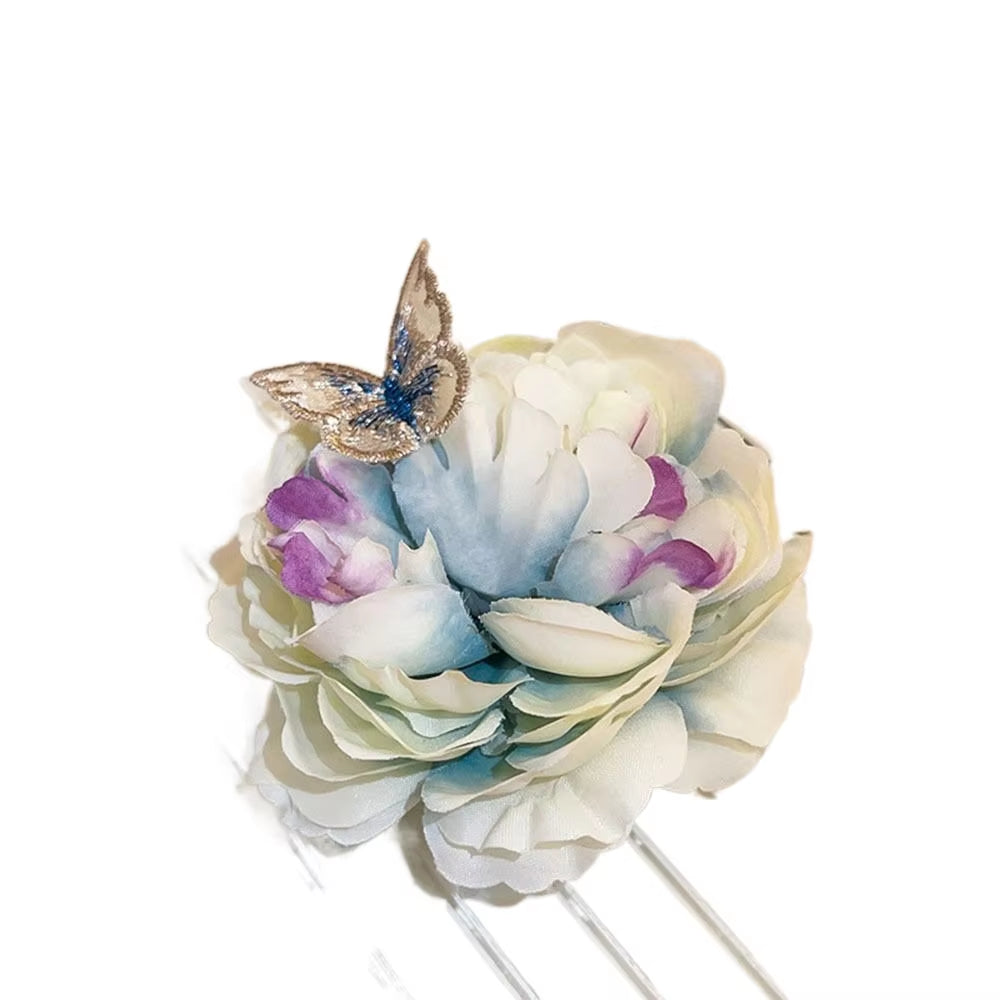 DIY Headdress Hair Accessories for Bridal Wedding Flocking Cloth Red Rose Flower Hairpin Hair Clip Wedding Party Accessories