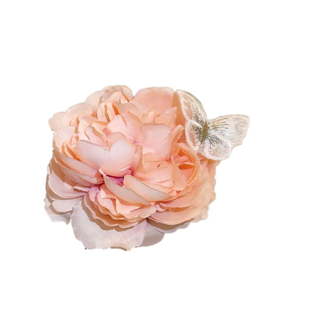 DIY Headdress Hair Accessories for Bridal Wedding Flocking Cloth Red Rose Flower Hairpin Hair Clip Wedding Party Accessories