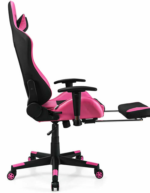 Load image into Gallery viewer, Massage Gaming Chair Reclining Racing Office Computer Chair with Footrest Pink
