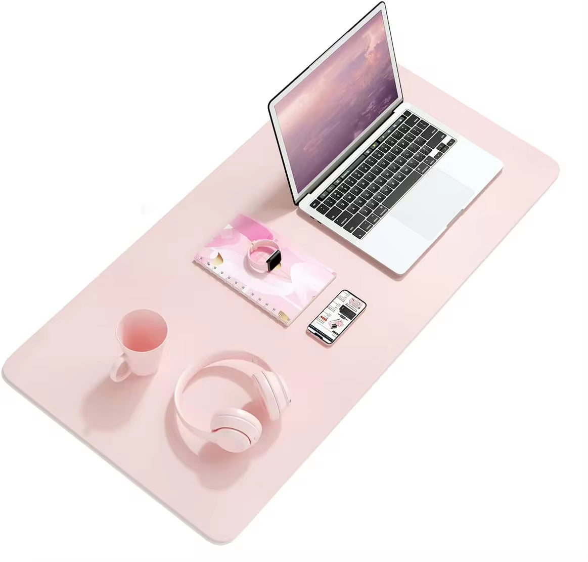 Desk Mat Waterproof PVC Mouse Pad Leather Desk Protective Cover Pink Large Computer Girls Laptop Non-Slip Gaming Keyboard Mats