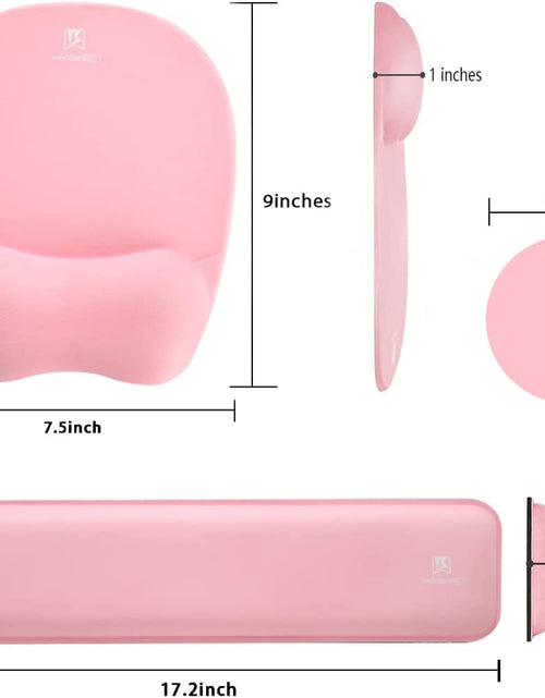 Load image into Gallery viewer, Memory Foam Set Wrist Rest Pad &amp; Mouse Wrist Rest Support,Ergonomic Design for Office,Home,Laptop,Desktop Computer,Gaming Keyboard - Pink
