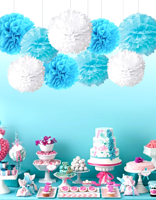Load image into Gallery viewer, 9Pcs/Set Tissue Paper Pompoms Happy Birthday Decoration Paper Pom Poms Balls Flowers Home Decor for Wedding Party Supplies
