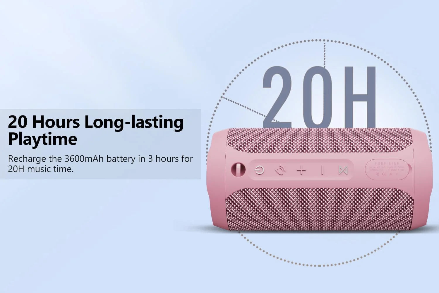 Bluetooth Portable Speaker, Waterproof, Pink, M6, New