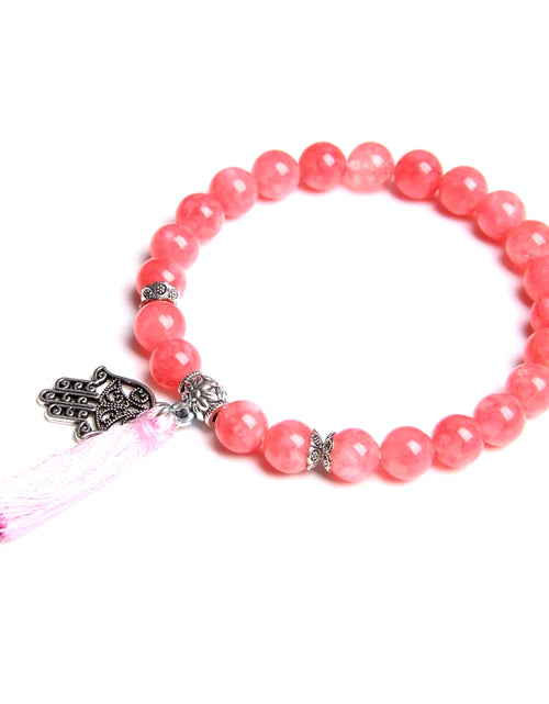Load image into Gallery viewer, Women Girl Rose Pink Crystal Beads Bracelet for Ladies Natural Pink Rhodochrosite Rhodonite Stone Beads Bracelet Jewelry Gifts

