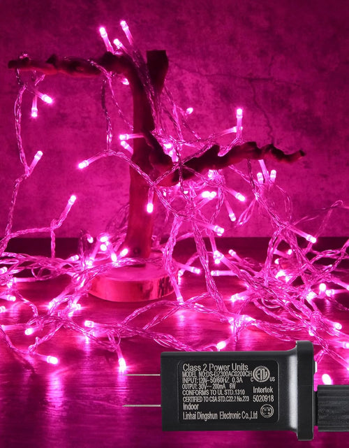 Load image into Gallery viewer, 100 Led Pink String Lights Outdoor Waterproof Valentines Day Decorations, 33 Ft Pink Led String Lights for Bedroom, 8 Modes Plug in Fairy Lights for Outside, Pink Room Decor
