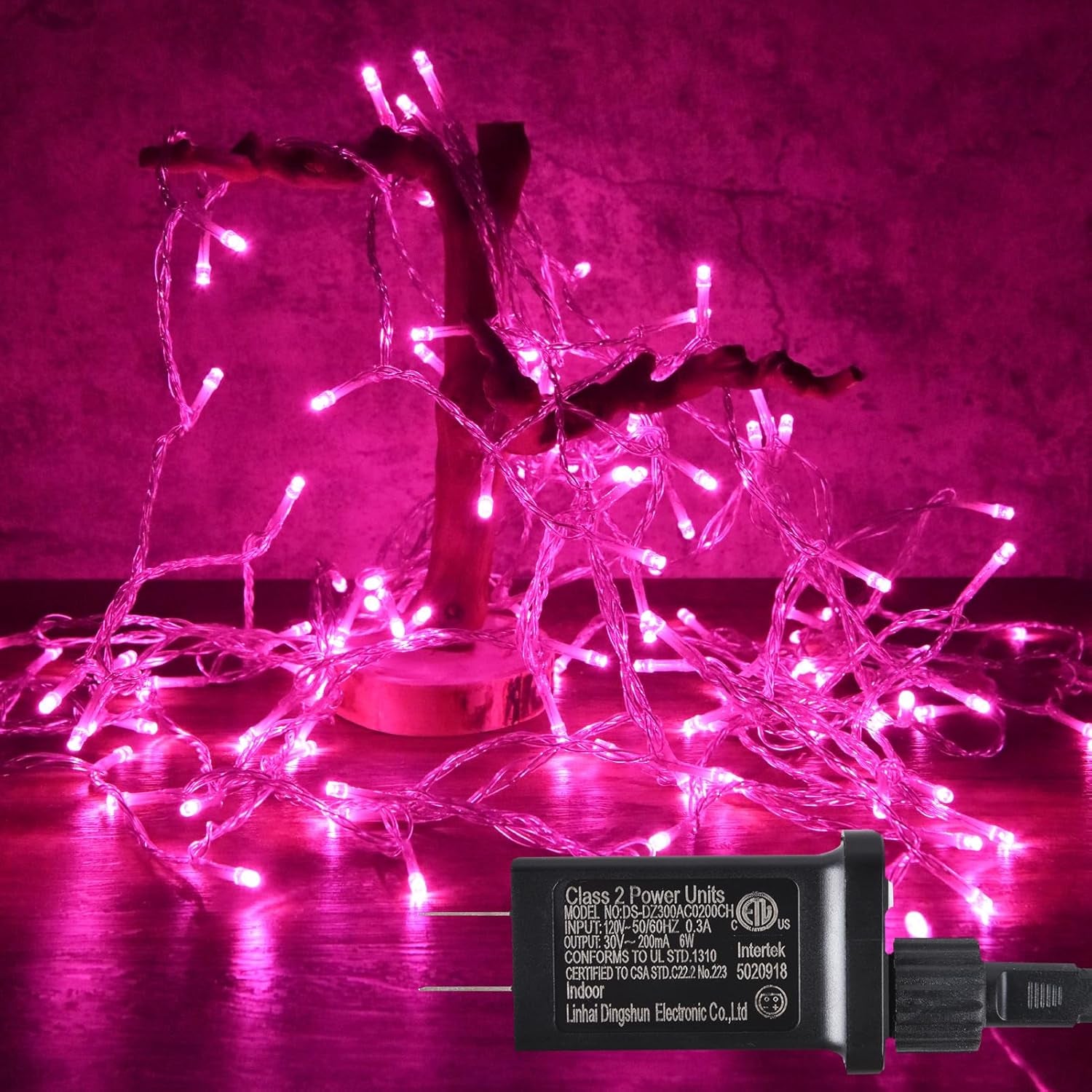 100 Led Pink String Lights Outdoor Waterproof Valentines Day Decorations, 33 Ft Pink Led String Lights for Bedroom, 8 Modes Plug in Fairy Lights for Outside, Pink Room Decor