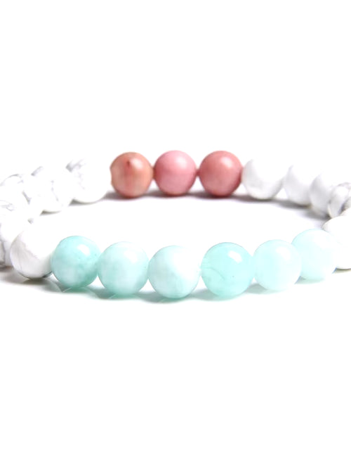 Load image into Gallery viewer, Women Girl Rose Pink Crystal Beads Bracelet for Ladies Natural Pink Rhodochrosite Rhodonite Stone Beads Bracelet Jewelry Gifts
