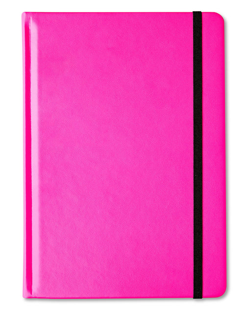 Load image into Gallery viewer, Neon Leatherette Journal, 160 Lined Paper Pages, Pink, All Ages
