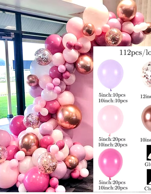 Load image into Gallery viewer, Pink Balloon Garland Arch Kit Wedding Birthday Party Decoration Baby Shower Girl Confetti Latex Pink Balloon Birthday Decor
