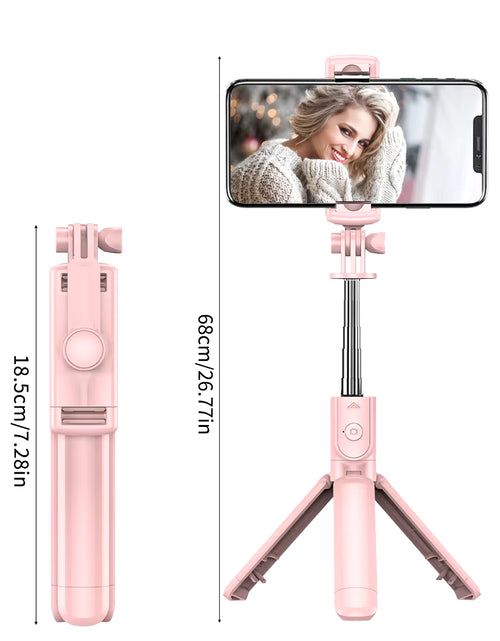 Load image into Gallery viewer, Wireless Selfie Stick Tripod Stand with Light Bluetooth Remote Extendable Tripod for Iphone Mobile Phone Tiktok Live Streaming
