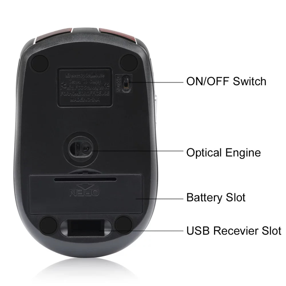 New 2.4Ghz Wireless USB Receiver Mouse Mice Computer Mouse Pink