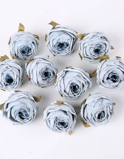 Load image into Gallery viewer, 5PCS Artificial Silk Rose Flowers Head Burnt Edge Rose Fake Flower DIY Wedding Decorations Home Crafts Scrapbook Accessories
