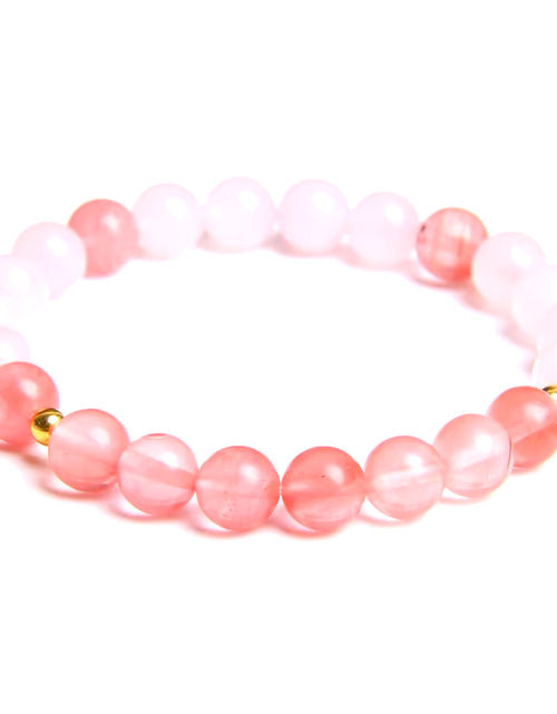 Load image into Gallery viewer, Women Girl Rose Pink Crystal Beads Bracelet for Ladies Natural Pink Rhodochrosite Rhodonite Stone Beads Bracelet Jewelry Gifts
