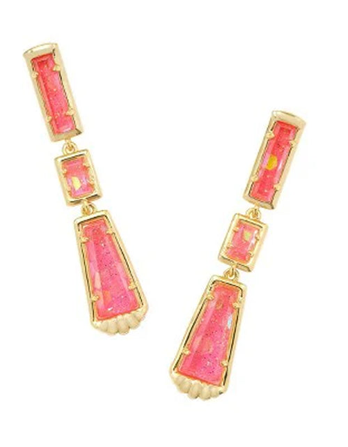 Load image into Gallery viewer, Open Box - Kendra Scott Serena Linear Earrings - Pink
