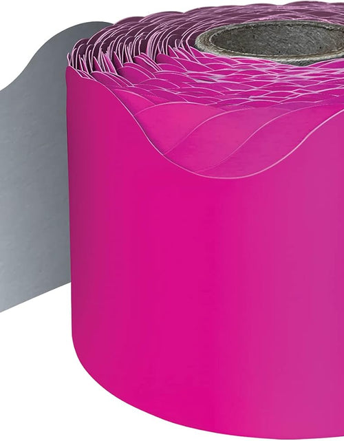 Load image into Gallery viewer, Carson Dellosa 65 Feet Hot Pink Bulletin Board Borders, Neon Pink Scalloped Border Trim, Rolled Classroom Borders for Bulletin Board, White Board, Cork Board, Locker, Valentine&#39;S Day, Classroom Décor

