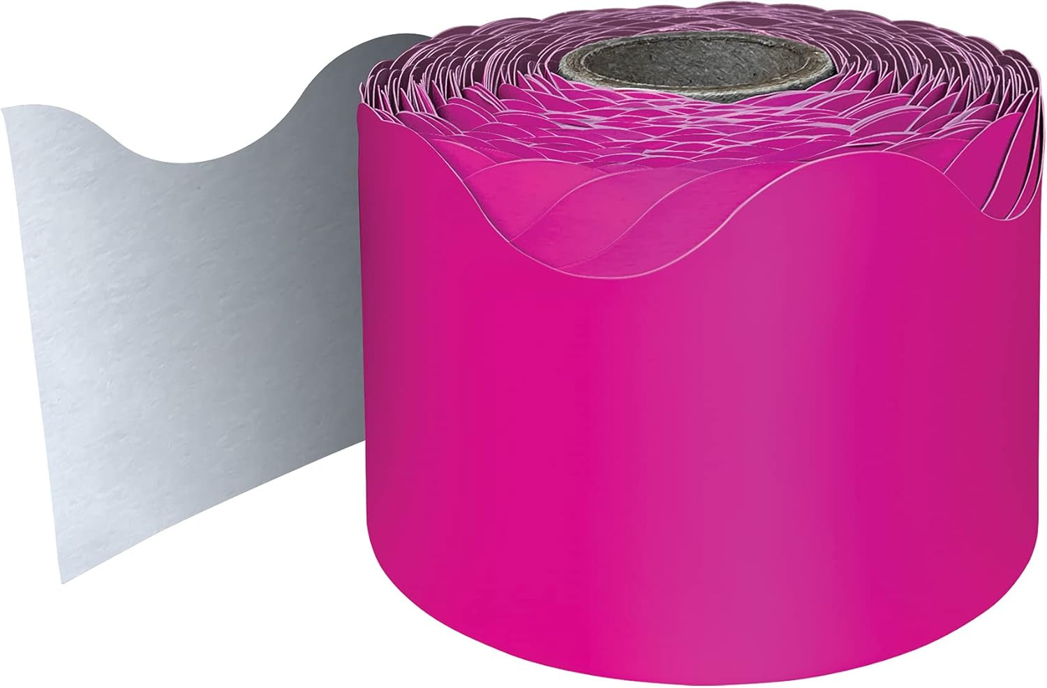Carson Dellosa 65 Feet Hot Pink Bulletin Board Borders, Neon Pink Scalloped Border Trim, Rolled Classroom Borders for Bulletin Board, White Board, Cork Board, Locker, Valentine'S Day, Classroom Décor