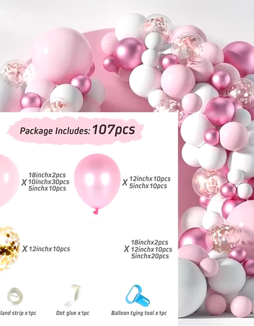 Load image into Gallery viewer, Pink Balloon Garland Arch Kit Wedding Birthday Party Decoration Baby Shower Girl Confetti Latex Pink Balloon Birthday Decor
