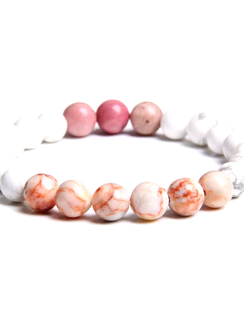 Load image into Gallery viewer, Women Girl Rose Pink Crystal Beads Bracelet for Ladies Natural Pink Rhodochrosite Rhodonite Stone Beads Bracelet Jewelry Gifts
