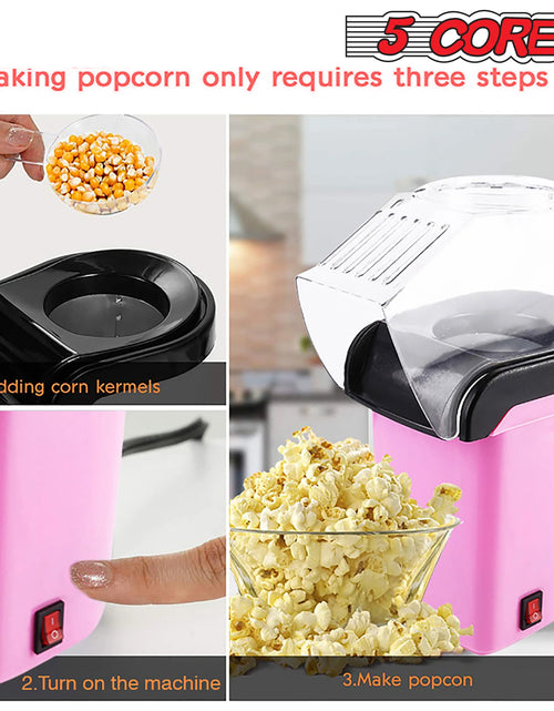 Load image into Gallery viewer, 5Core Hot Air Popcorn Machine, 16 Cup, Electric Oil-Free Pop Corn Kernel Popper Bpa-Free Food Safe Pink
