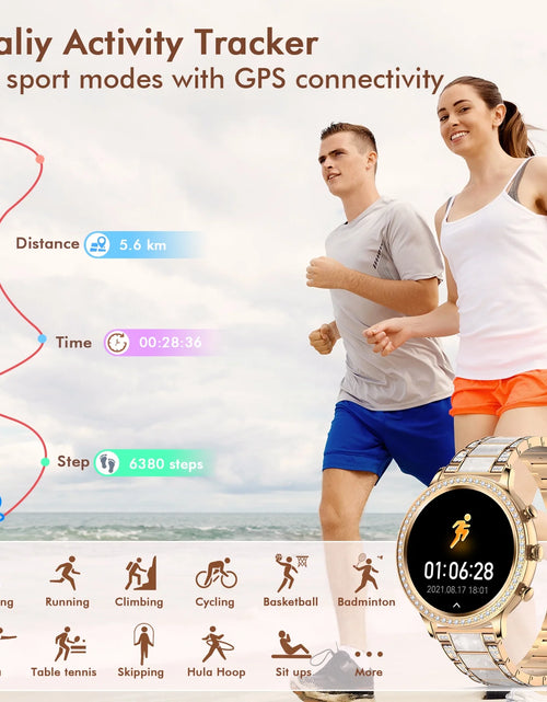 Load image into Gallery viewer, Women&#39;S Smart Watch Calling Watch Android Smart Watch with Call, Text and Camera Smart Watch for Android Devices, Gold
