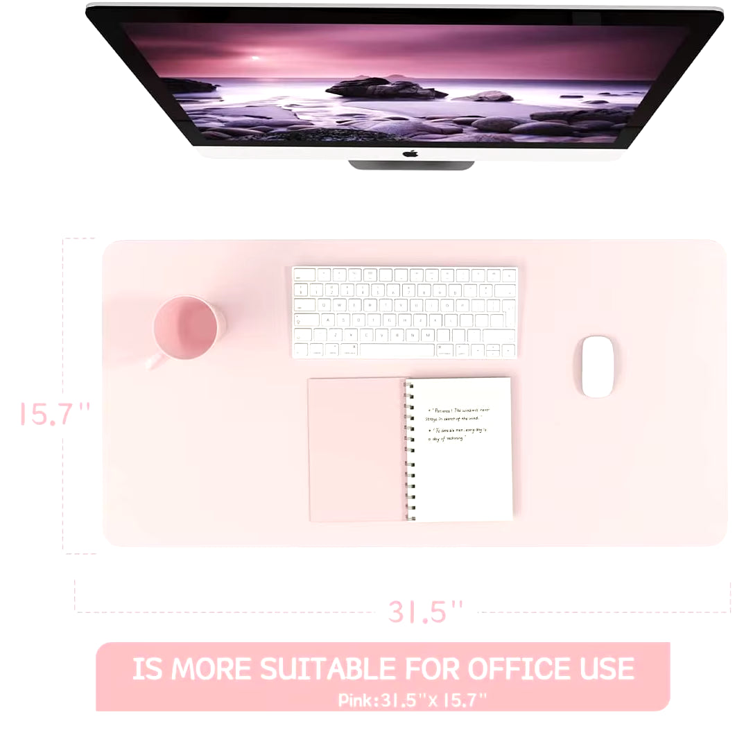 Desk Mat Waterproof PVC Mouse Pad Leather Desk Protective Cover Pink Large Computer Girls Laptop Non-Slip Gaming Keyboard Mats