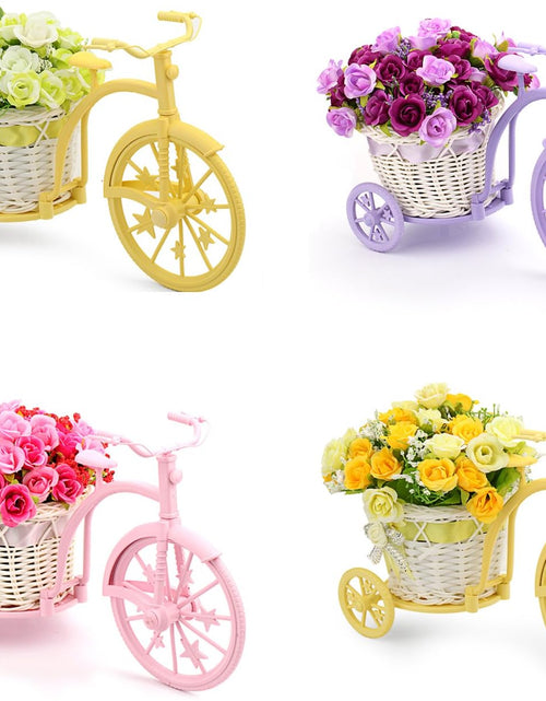 Load image into Gallery viewer, Nostalgic Bicycle Artificial Flower Decor Plant Stand (Pink)
