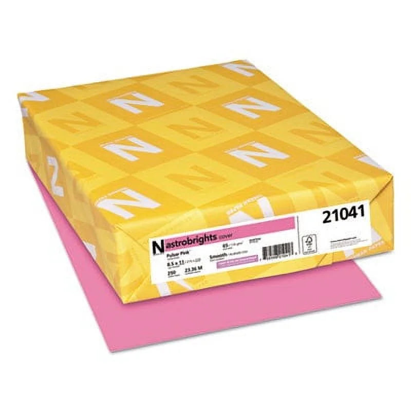 Astrobrights Color Cardstock, Pulsar Pink, 8.5" X 11", 250 Count