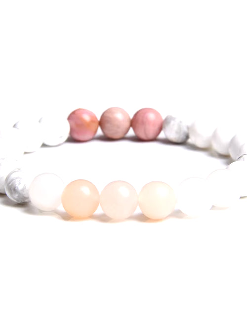 Load image into Gallery viewer, Women Girl Rose Pink Crystal Beads Bracelet for Ladies Natural Pink Rhodochrosite Rhodonite Stone Beads Bracelet Jewelry Gifts
