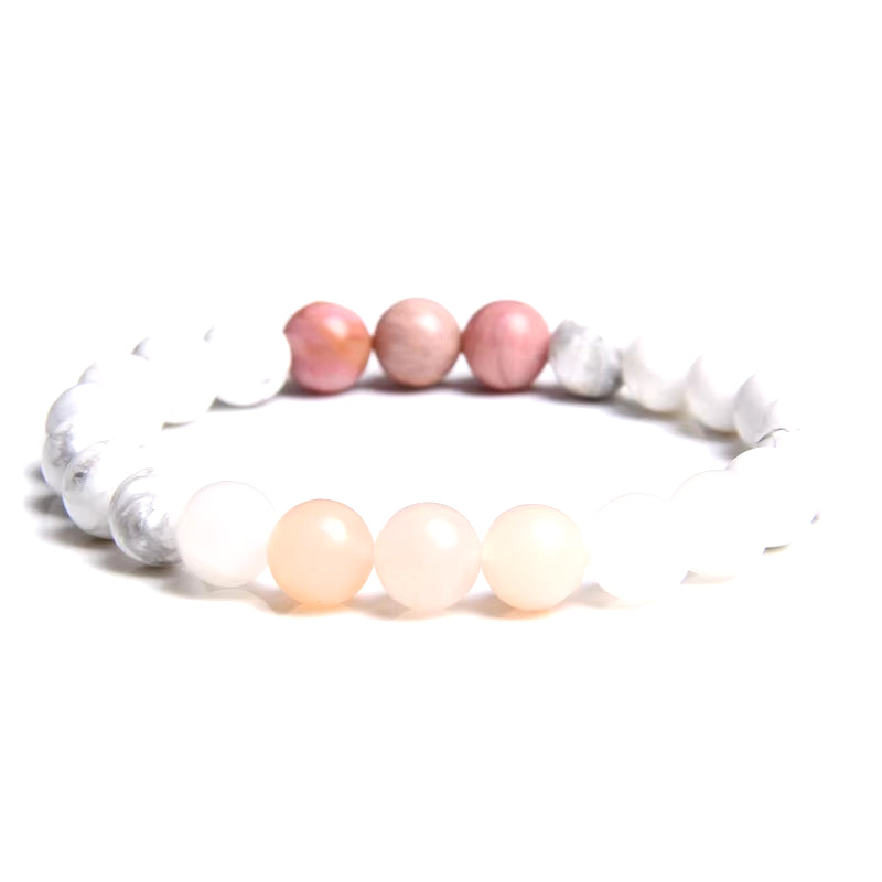 Women Girl Rose Pink Crystal Beads Bracelet for Ladies Natural Pink Rhodochrosite Rhodonite Stone Beads Bracelet Jewelry Gifts
