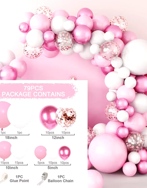 Load image into Gallery viewer, Pink Balloon Garland Arch Kit Wedding Birthday Party Decoration Baby Shower Girl Confetti Latex Pink Balloon Birthday Decor
