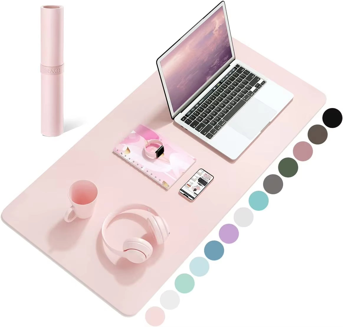 Desk Mat Waterproof PVC Mouse Pad Leather Desk Protective Cover Pink Large Computer Girls Laptop Non-Slip Gaming Keyboard Mats