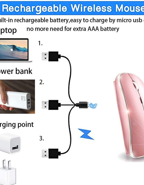 Load image into Gallery viewer, Bluetooth Mouse for Ipad Pro Ipad Air Mac Macbook Pro Macbook Air Macbook Wireless Mouse Laptop Chromebook Win8/10/11 HP DELL PC (Pink)
