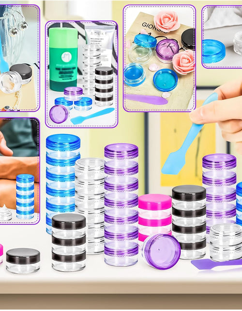 Load image into Gallery viewer, 100-Piece 5G Cosmetic Sample Jars - Empty Small Containers for Makeup, Lip Balm
