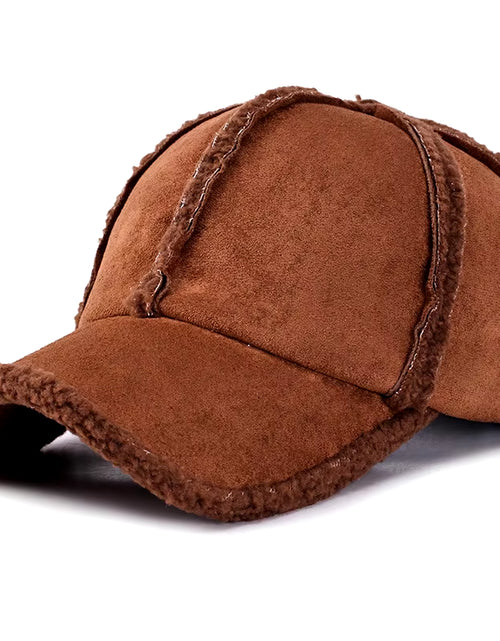 Load image into Gallery viewer, Faux Suede Fleece Winter Dad Hat Women Mens Cap Brown Grey Pink Six Panel Baseball Cap Adjustable
