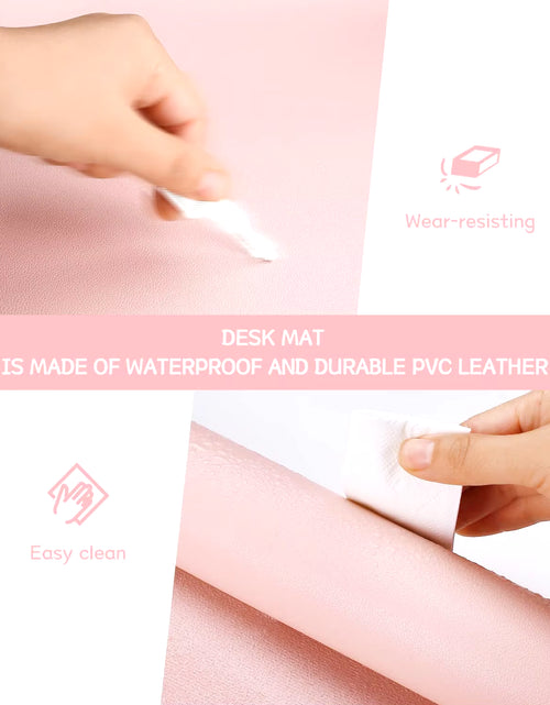 Load image into Gallery viewer, Desk Mat Waterproof PVC Mouse Pad Leather Desk Protective Cover Pink Large Computer Girls Laptop Non-Slip Gaming Keyboard Mats
