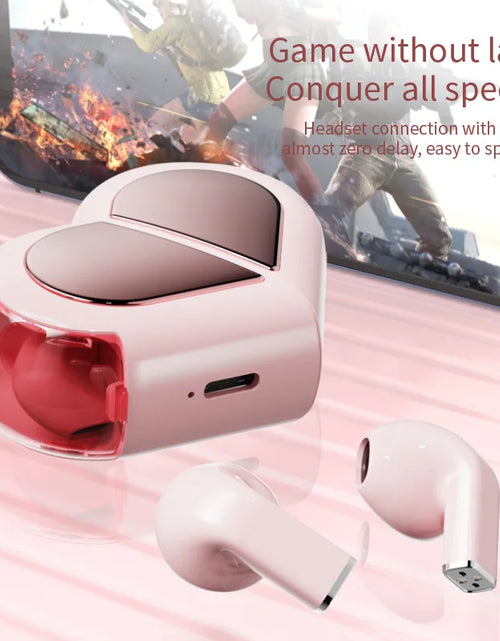 Load image into Gallery viewer, New Fashionable Bluetooth Wireless Headphone Heart Shaped TWS Headset Women&#39;S Heart Shaped In-Ear Earbuds Couple Earphone Presen
