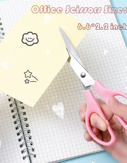 Load image into Gallery viewer, Pink Desk Accessories, Pink Office Supplies with Stapler, Tape Dispenser, Staples, Staple Remover, Push Pins, Scissors, Tabs
