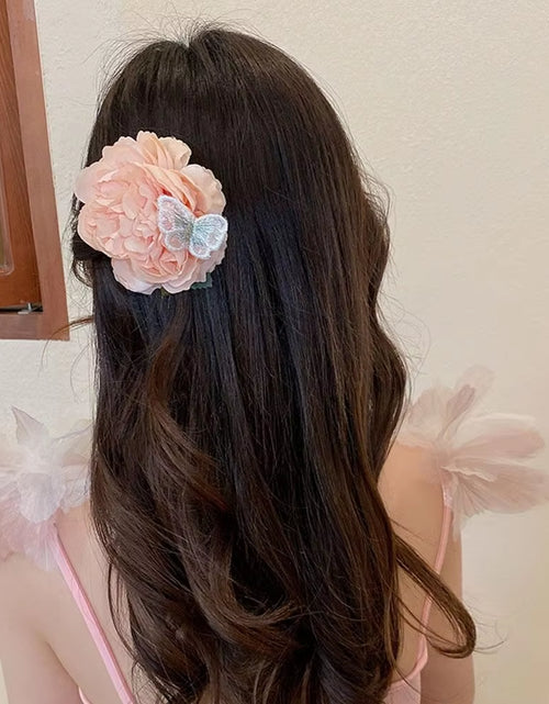 Load image into Gallery viewer, DIY Headdress Hair Accessories for Bridal Wedding Flocking Cloth Red Rose Flower Hairpin Hair Clip Wedding Party Accessories

