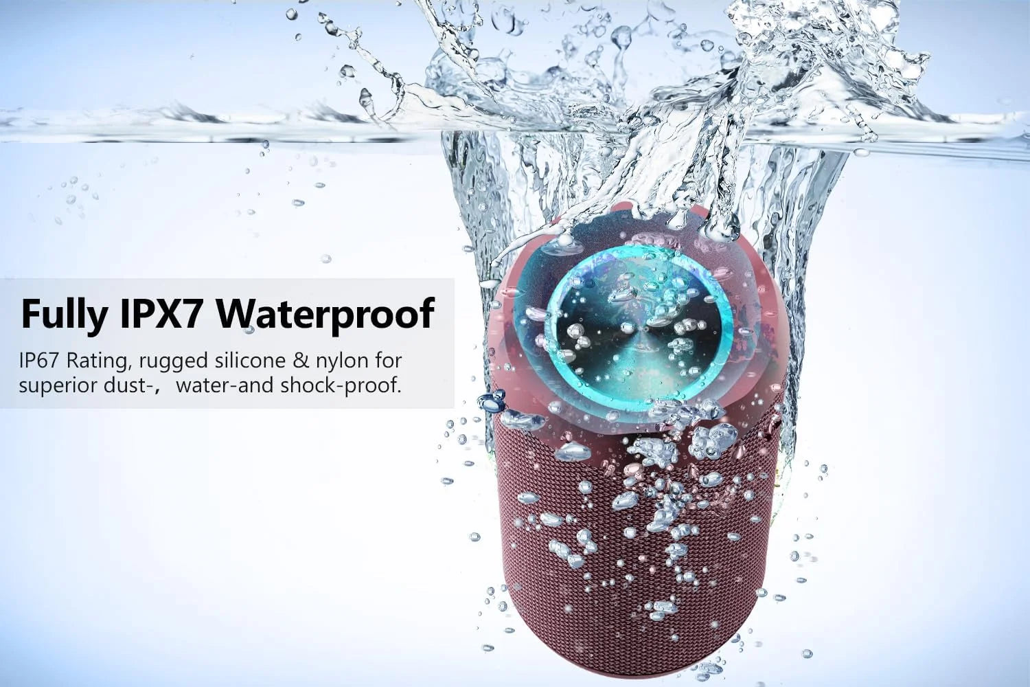 Bluetooth Portable Speaker, Waterproof, Pink, M6, New