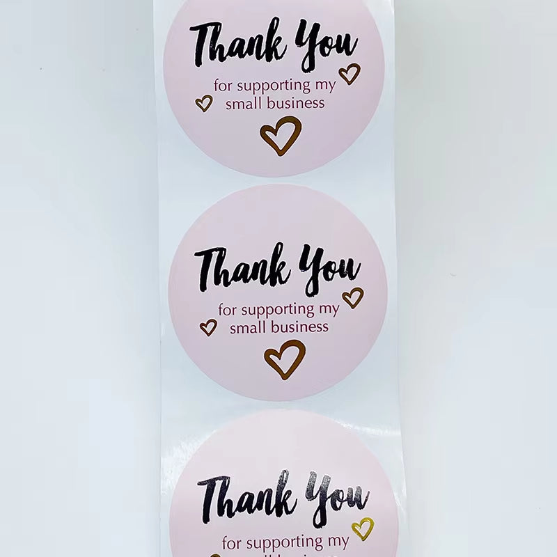 Exquisite XL Size 2 Inch/50Mm Thank You Stickers Handmade with Love Labels for Small Business Envelope Gift Wedding Baking Decor