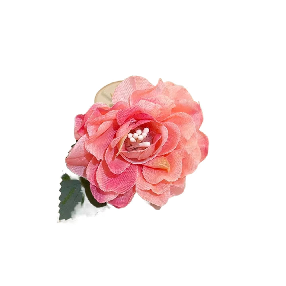DIY Headdress Hair Accessories for Bridal Wedding Flocking Cloth Red Rose Flower Hairpin Hair Clip Wedding Party Accessories